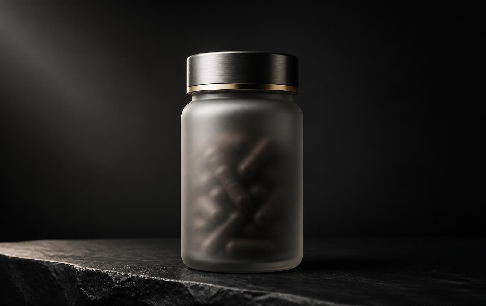 N°1 Cellular Reserve — frosted glass bottle emerging from shadow