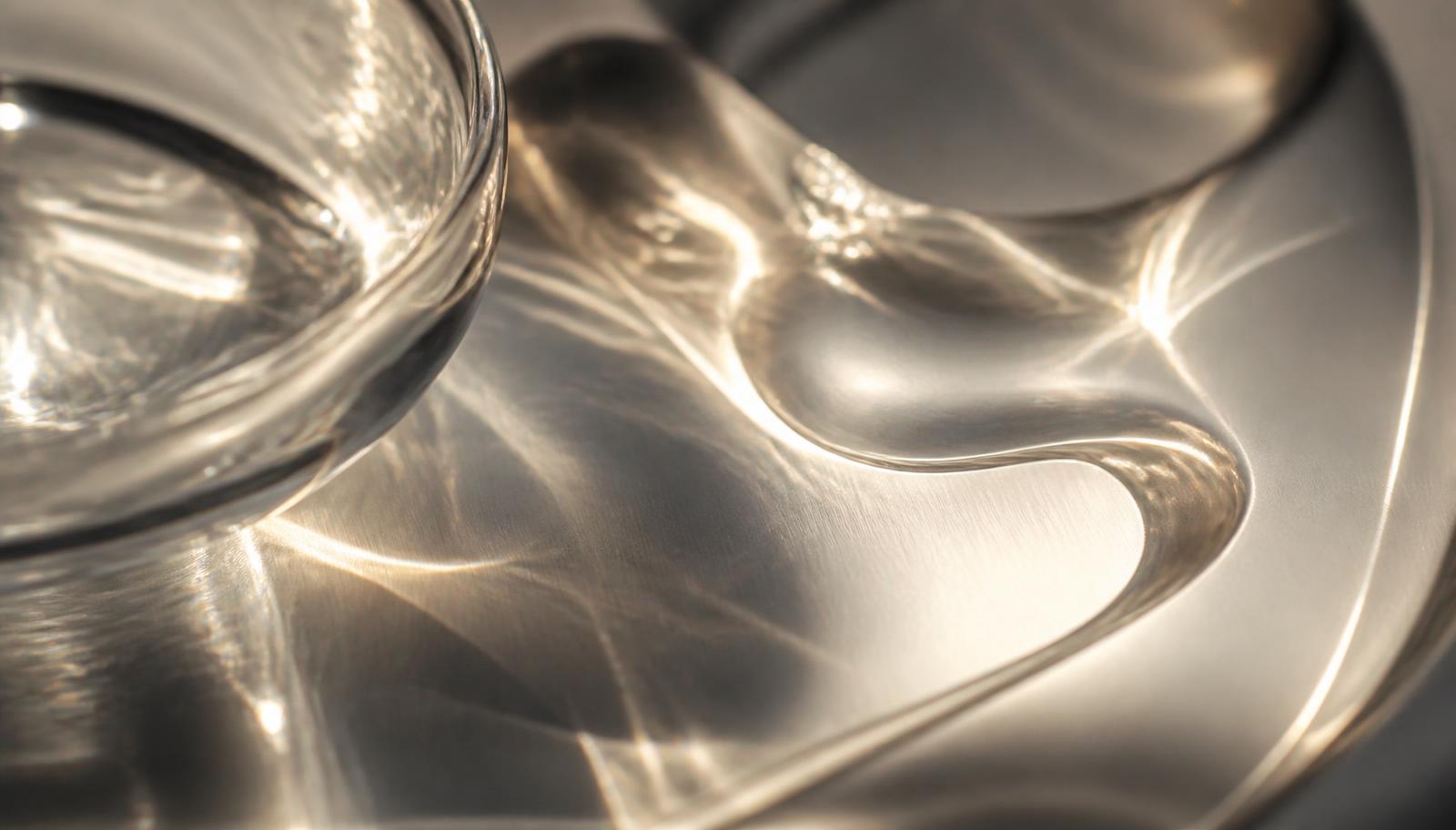 Macro study of laboratory glass and refracted light